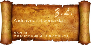 Zadravecz Leonarda névjegykártya